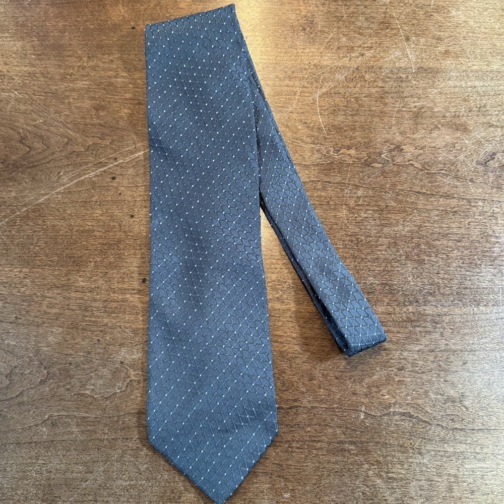 Giorgio Armani Cravatte Men Silk Dress Neck Tie Blue Checked‎ Italy 3 7/8"